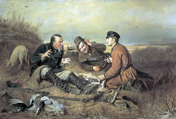 Василий Перов. «Охотники на привале», 1871 г. фото