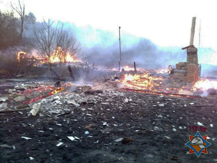 Последствия пожара в Прусовичах. фото