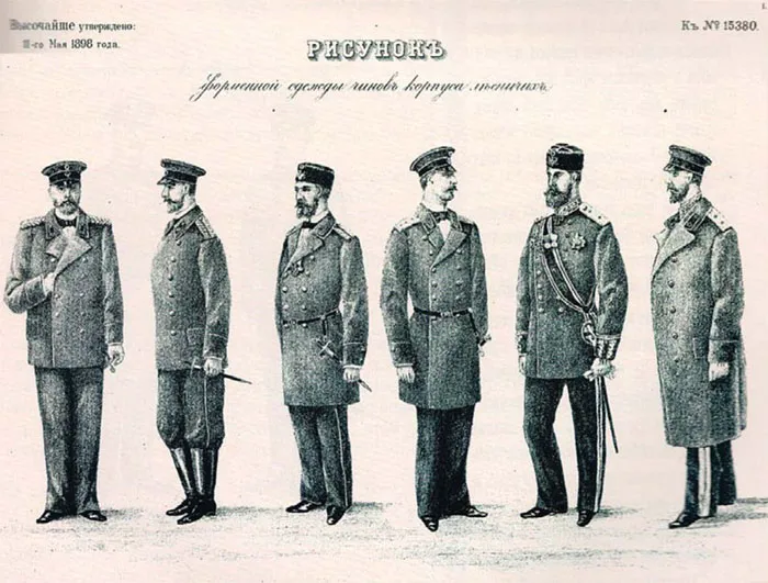 Форменная одежда чинов корпуса лесничих. 1898 год. фото