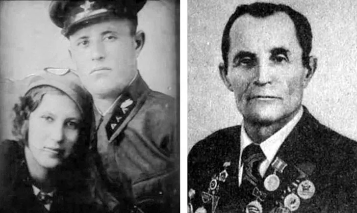 Старший сержант Дмитрий МАЛЬКО с женой перед войной и после войны. фото